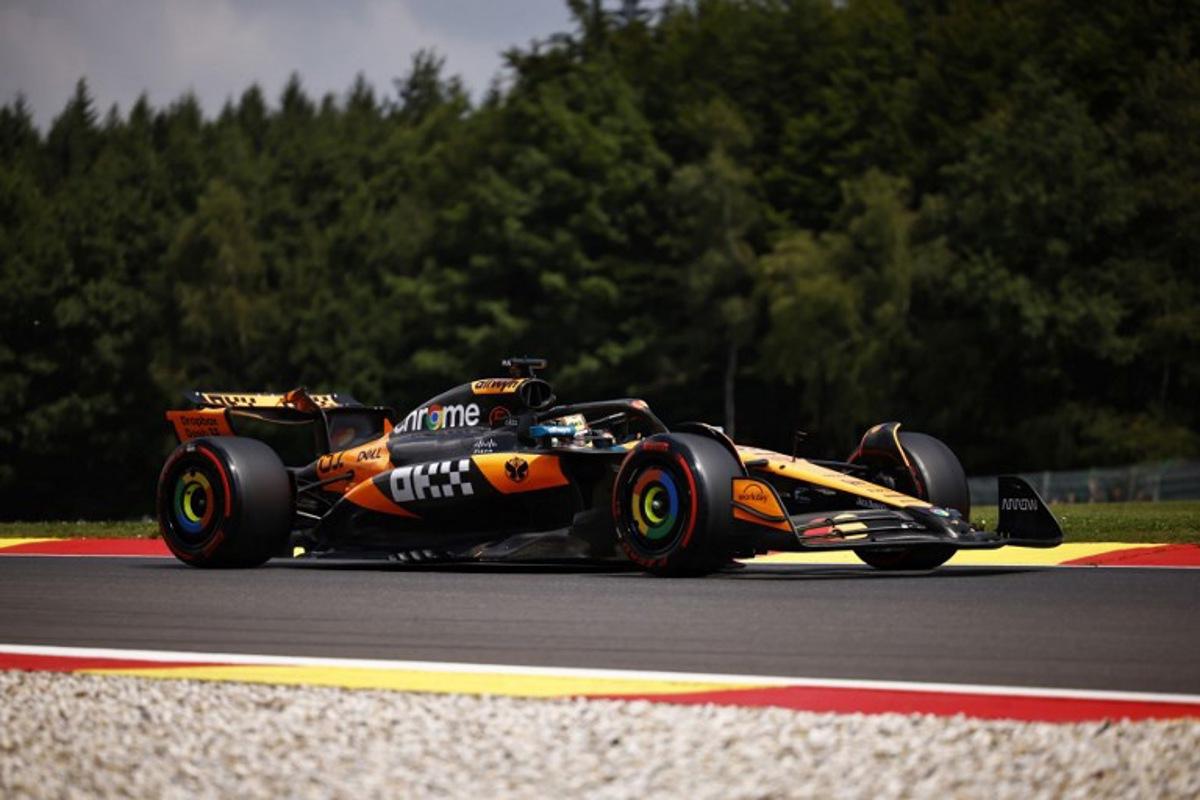 McLaren's Australian driver Oscar Piastri takes part in the first practice session ahead of the Formula One Belgian Grand Prix at the Spa-Francorchamps circuit in Spa, on July 25, 2025. SIMON WOHLFAHRT / AFP
