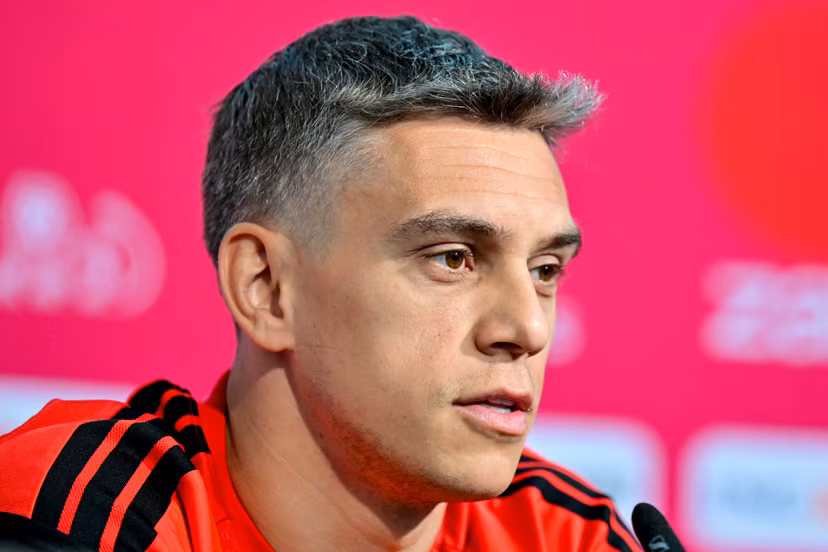 Belgium's Leandro Trossard pictured during a press conference of Belgian national soccer team Red Devils, at the basecamp in Seattle, USA on Tuesday 16 June 2026, after their first game against Egypt at the FIFA World Cup 2026. The match ended in a 1-1 draw. BELGA PHOTO DIRK WAEM