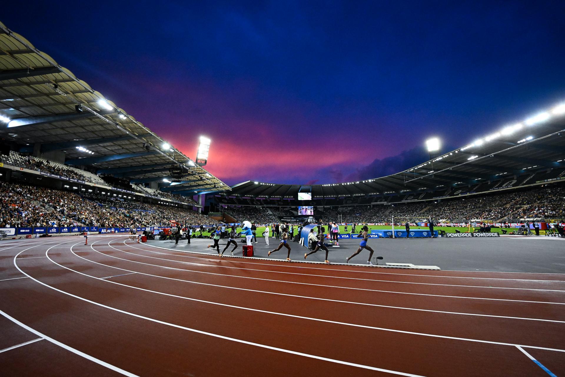 Illustration picture shows a red sky during the 50th edition of the Memorial Van Damme Diamond League athletics event in Brussels, Friday 4 September 2026. BELGA PHOTO ELIAS ROM