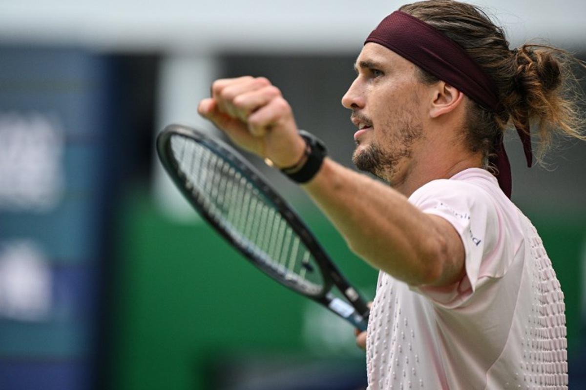 Germany's Alexander Zverev celebrates after winning against China's Wu Yibing during their men's singles match at the Shanghai Masters tennis tournament in Shanghai on October 9, 2026. Hector RETAMAL / AFP