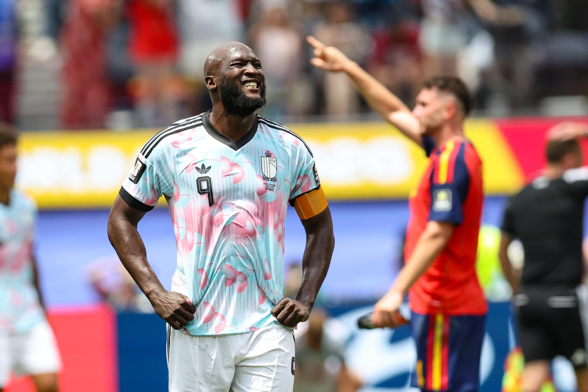 Belgium's Romelu Lukaku looks dejected after a soccer game between Spain and Belgian national team Red Devils, on Friday 10 July 2026 in Los Angeles, USA, in the 1/4 finals of the FIFA World Cup 2026. BELGA PHOTO BRUNO FAHY