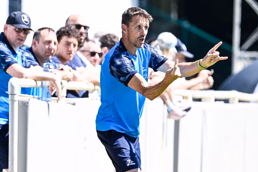 OHL's head coach Timmy Simons pictured during a friendly soccer game between OH Leuven vs Crossing Schaarbeek, on Saturday 04 July 2026 in Leuven, in preparation of the upcoming 2026-2027 Belgian first division soccer season. BELGA PHOTO TOM GOYVAERTS
