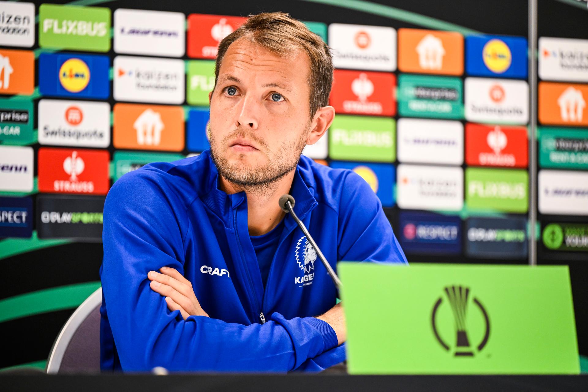 Gent's goalkeeper Davy Roef pictured during a press conference of Belgian soccer team KAA Gent, Wednesday 14 October 2026 in Gent. The team is preparing for the opening match of the UEFA Conference League league phase against Danish Aarhus GF tomorrow. BELGA PHOTO TOM GOYVAERT