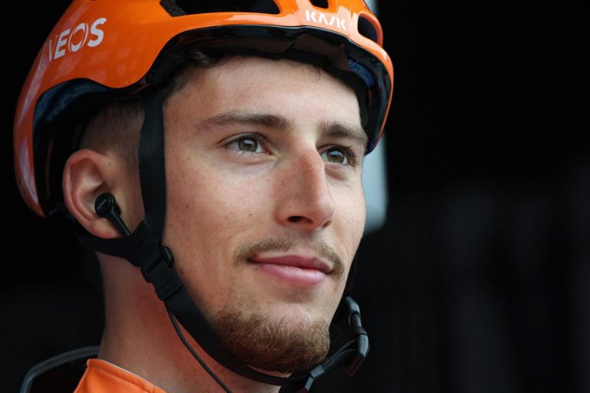 INEOS Grenadiers' French rider Kévin Vauquelin waits for the start of the 1st stage of the Paris-Nice cycling race, 170.9 km between Achères and Carrières-sous-Poissy, on March 8, 2026. Anne-Christine POUJOULAT / AFP
