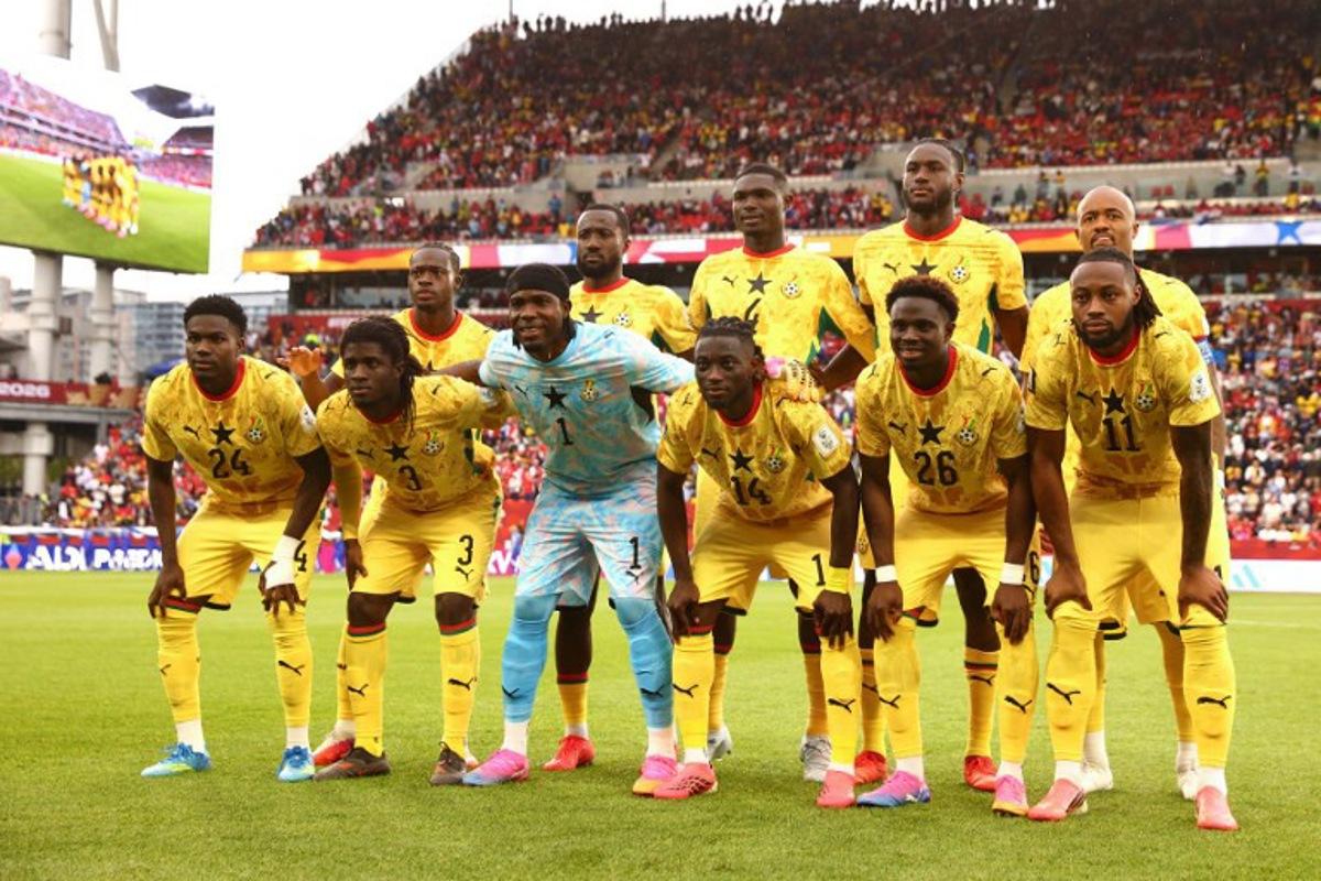 Ghana's players pose for a picture ahead of the 2026 World Cup Group L football match between Ghana and Panama at the Toronto Stadium in Toronto on June 17, 2026. Cole Burston / AFP