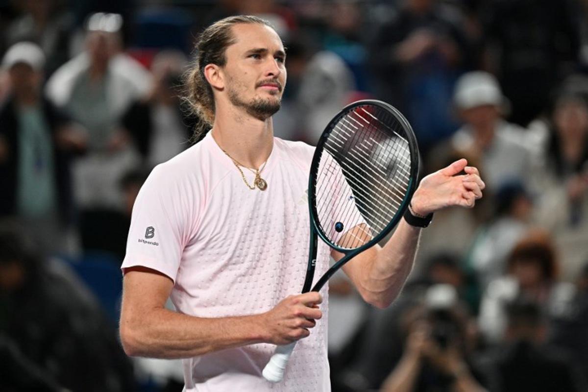 Germany's Alexander Zverev celebrates his victory against Australia's Alex de Minaur during their men's singles quarter-final match at the Shanghai Masters tennis tournament in Shanghai on October 15, 2026. Hector RETAMAL / AFP