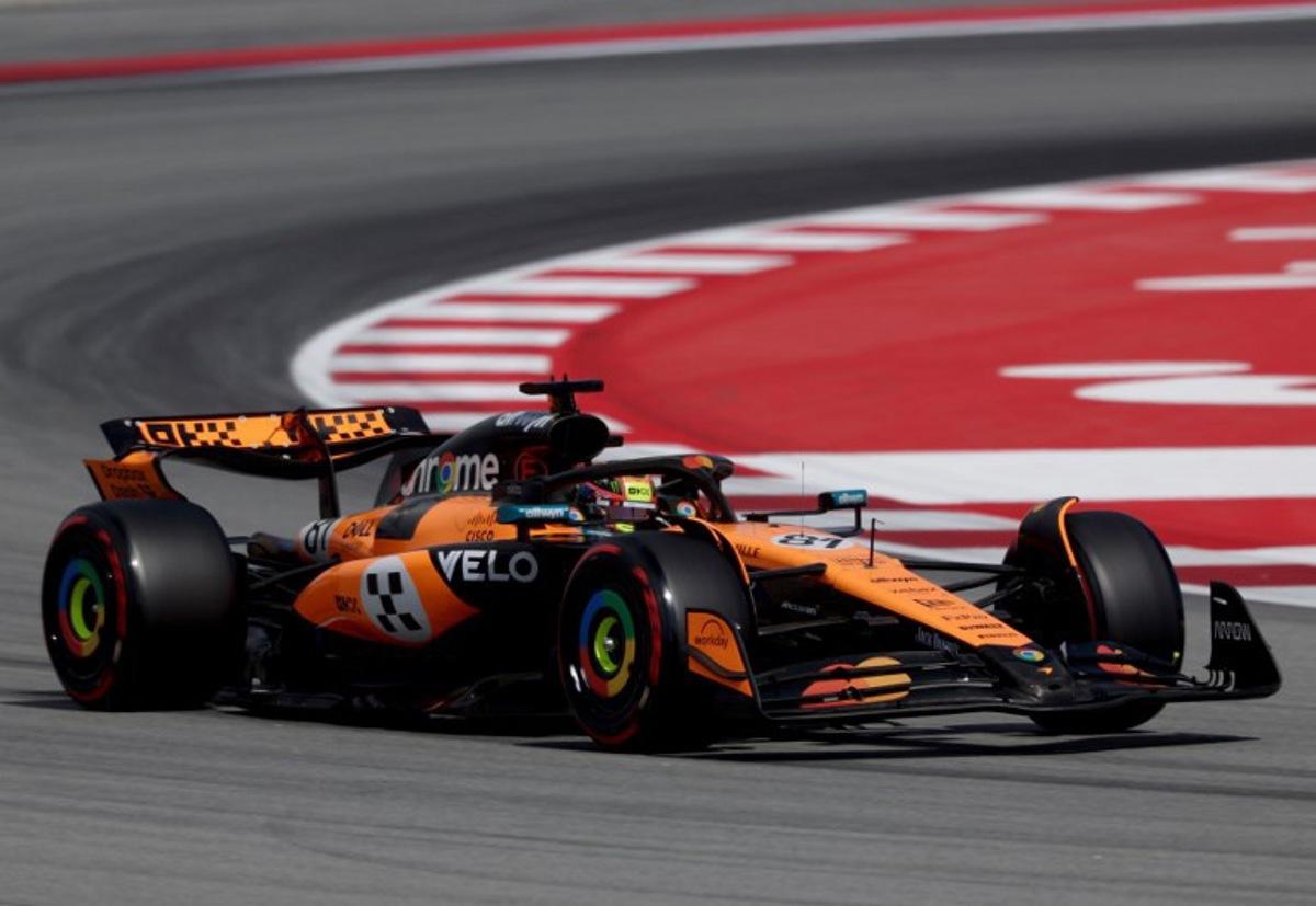 McLaren's Australian driver Oscar Piastri competes in the qualification session at the Circuit de Catalunya in Montmelo, on the outskirts of Barcelona, during the Spanish Formula One Grand Prix on May 31, 2025. Pierre-Philippe MARCOU / AFP