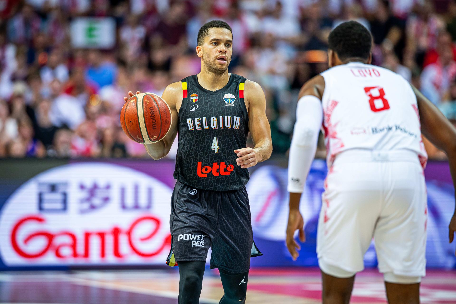 Belgium's Emmanuel Manu Lecomte pictured in action during a basketball match between Poland and Belgium's national team Belgian Lions, Thursday 04 September 2025 in Katowice, Poland, the fifth game of the group stage of the Eurobasket 2025 European championships, in the group D. BELGA PHOTO TOMASZ SOKOLOWSKI *** BELGIUM ONLY ***