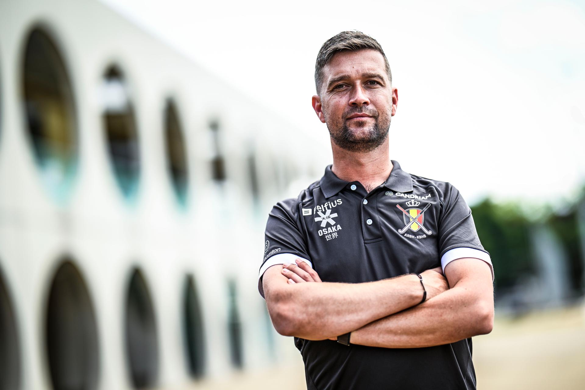 Belgium's head coach Rein van Eijk poses for the photographer after a press briefing with the Belgian Red Panthers Belgium's national women's hockey team on the European Championships in Mönchengladbach, Germany (08-17/08) on Thursday 17 July 2025 in Antwerp. Coach van Eijk will assess the preparation of his team to date, comment on their selection and give a preface to the Euro 2025. BELGA PHOTO TOM GOYVAERTS