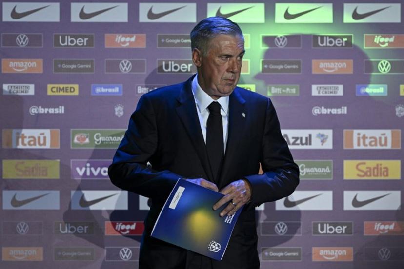 Brazil's football team head coach Carlo Ancelotti leaves after announcing Brazil's squad for the 2026 FIFA World Cup at the Museum of Tomorrow in downtown Rio de Janeiro, Brazil on May 18, 2026. Mauro PIMENTEL / AFP