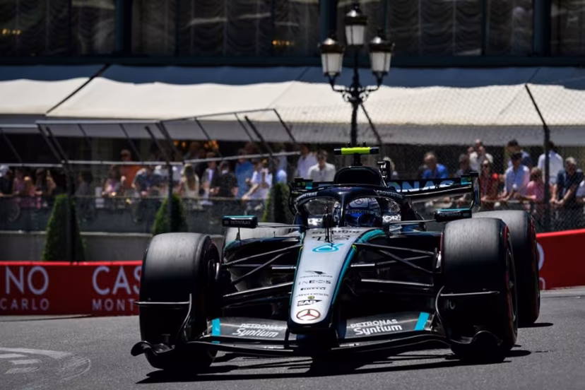 Mercedes' Italian driver Kimi Antonelli takes part in the third practice session at the Monaco street circuit in Monaco, ahead of the Monaco Formula 1 Grand Prix, on June 6, 2026. Andrej ISAKOVIC / AFP