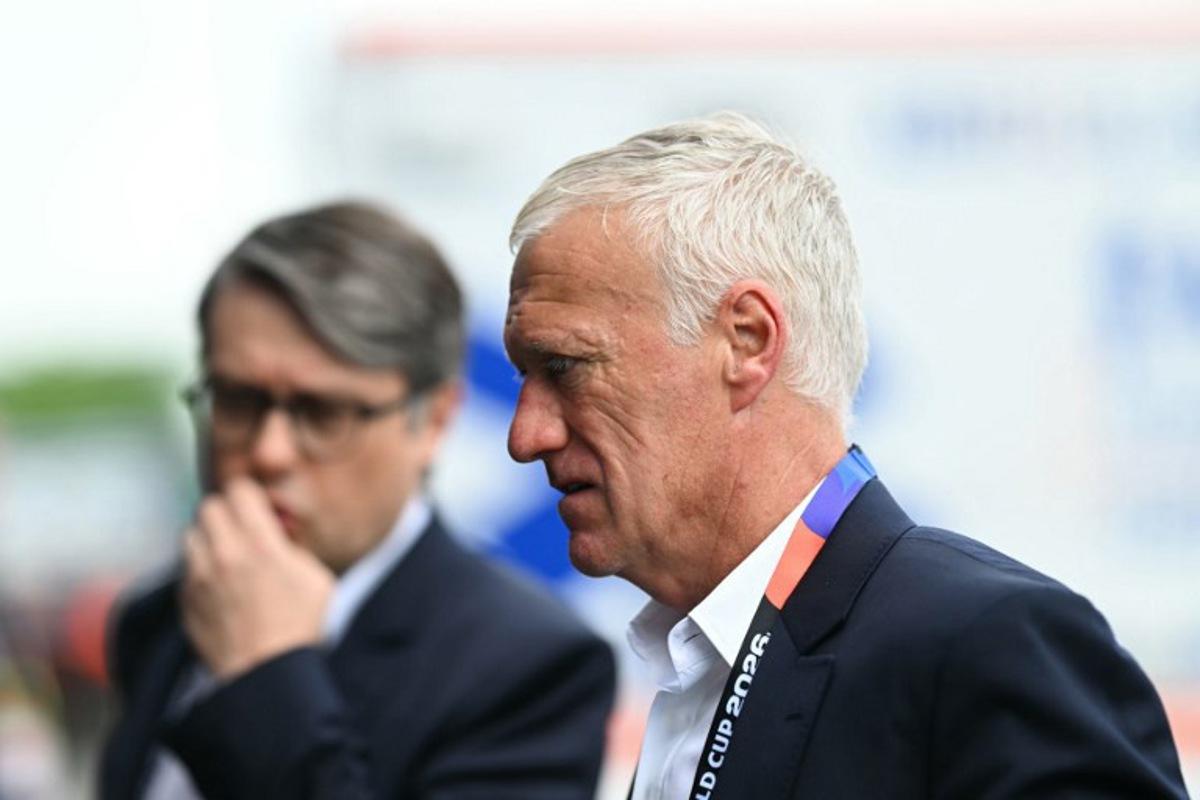 France's head coach Didier Deschamps arrives ahead of the 2026 World Cup Group I football match between France and Iraq at the Philadelphia Stadium in Philadelphia on June 22, 2026. Mauro PIMENTEL / AFP