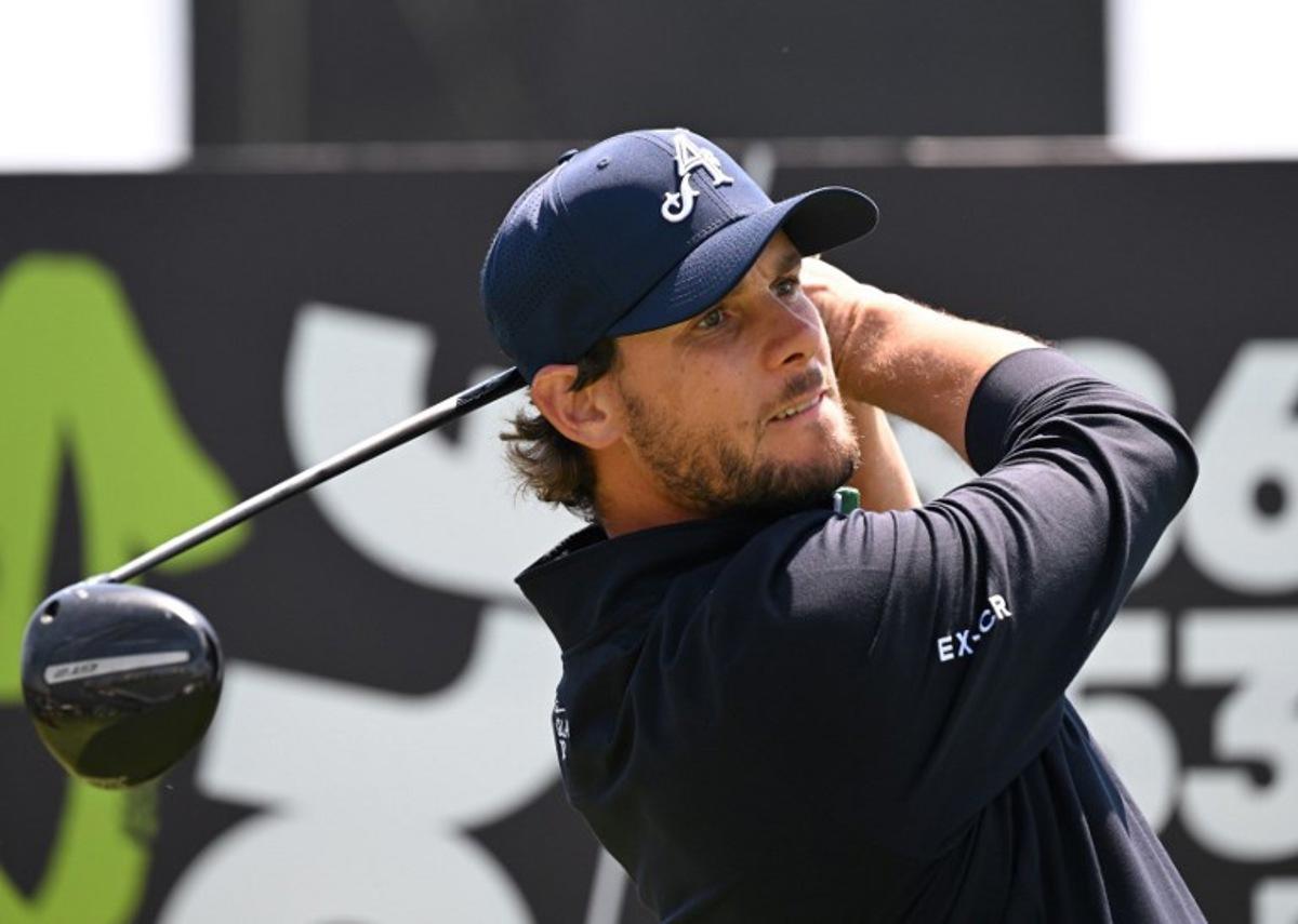 Belgium's Thomas Pieters of 4Aces GC plays a shot at the 4th tee during the final round of the LIV Golf Korea at Jack Nicklaus Golf Club in Incheon on May 4, 2025. Jung Yeon-je / AFP