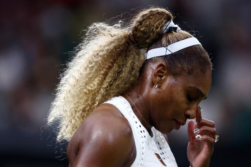 US player Serena Williams reacts as she plays against Australia's Maya Joint during their women's singles first round tennis match on the second day of the 2026 Wimbledon Championships at The All England Lawn Tennis and Croquet Club in Wimbledon, southwest London, on June 30, 2026. HENRY NICHOLLS / AFP