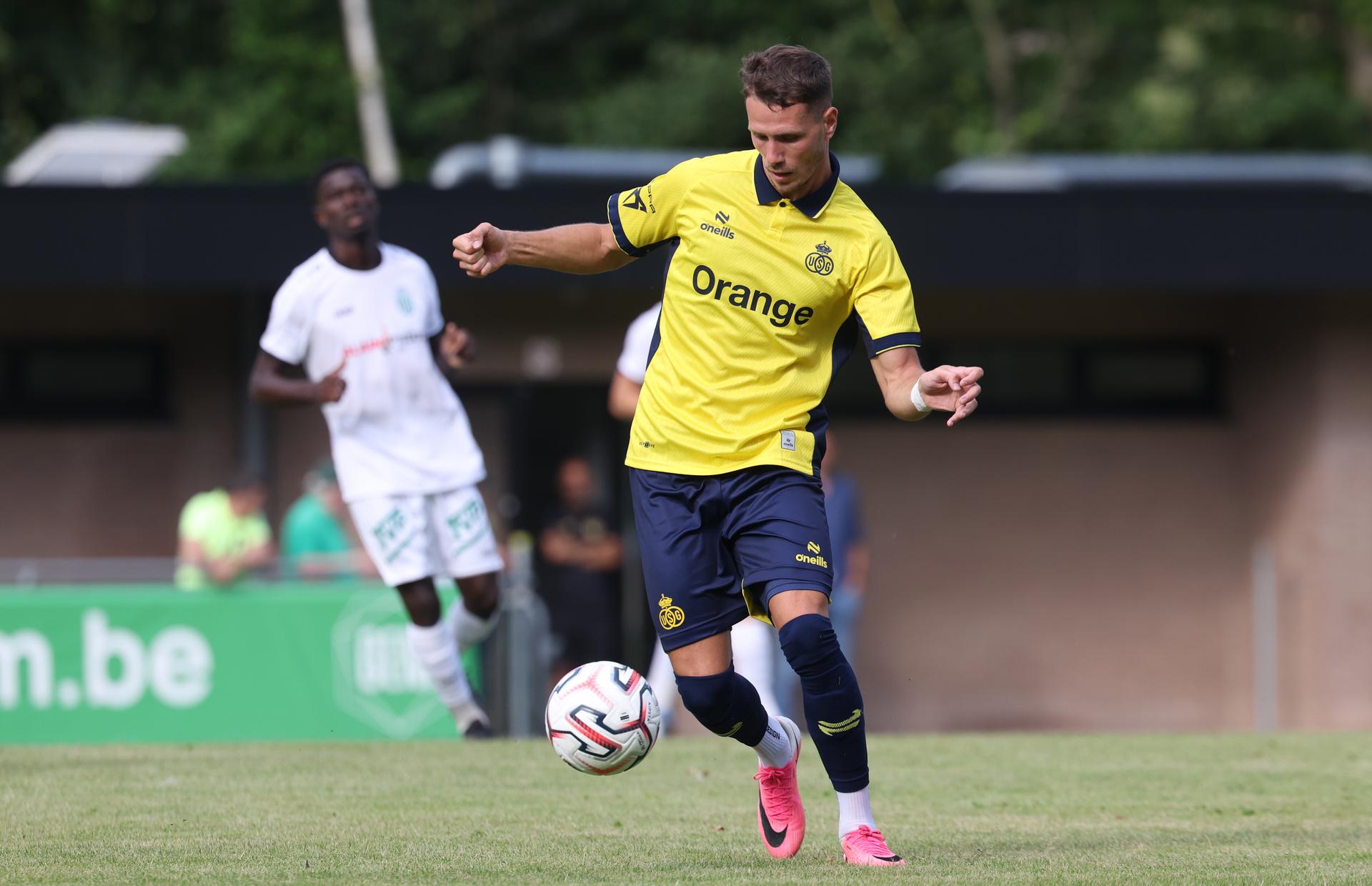 Union's Raul Florucz pictured in action during a friendly soccer game between Diegem Sport and Royale Union Saint-Gilloise, in Diegem, on Tuesday 30 June 2026. Union is preparing for the upcoming 2026-2027 first division season. BELGA PHOTO VIRGINIE LEFOUR