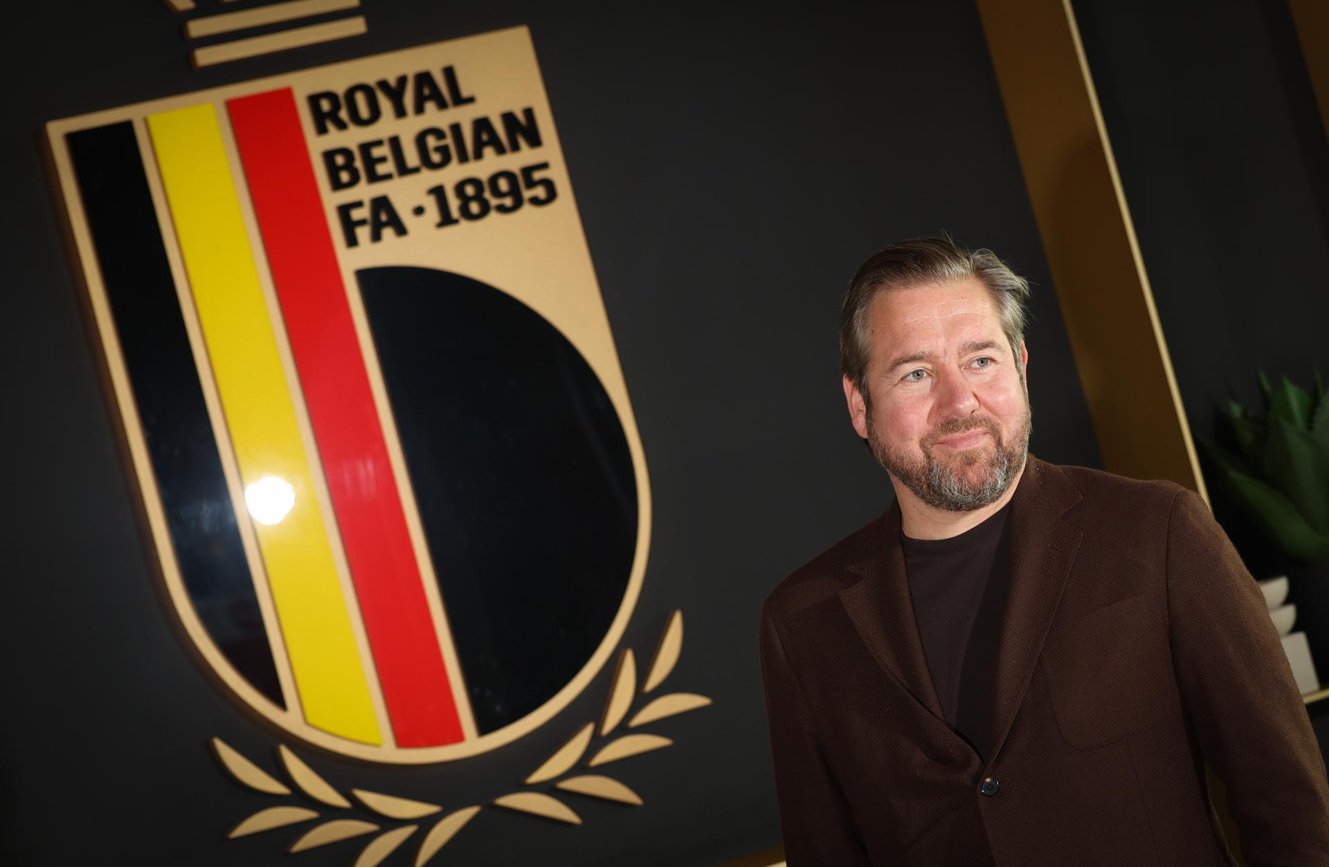 Belgium soccer union CEO director Vincent Mannaert poses for the photographer after a press conference of RBFA-KBVB at the national training center in Tubize, on Thursday 8 October 2026. BELGA PHOTO VIRGINIE LEFOUR