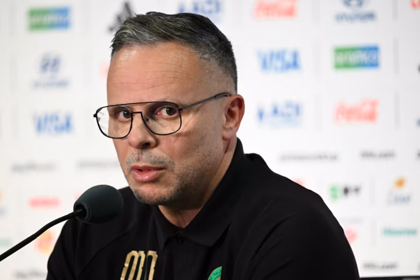 Morocco's head coach Mohamed Ouahbi speaks during a press conference at the New York/New Jersey Stadium in East Rutherford on June 12, 2026, on the eve of the 2026 World Cup football match between Brazil and Morocco. Mauro PIMENTEL / AFP