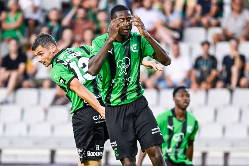 Cercle's Makaya Ibrahima Diaby reacts during a soccer match between Cercle Brugge and STVV, Friday 14 August 2026 in Brugge, on day 2 of the 2026-2027 'Jupiler Pro League' first division of the Belgian championship. BELGA PHOTO TOM GOYVAERTS