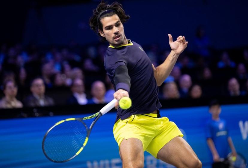 Spain's Carlos Alcaraz returns the ball to Russia's Daniil Medvedev (not pictured) during the semi-final match at the Erste Bank Open 2026 ATP 500 tennis tournament in Vienna, Austria, on October 31, 2026. Joe Klamar / AFP
