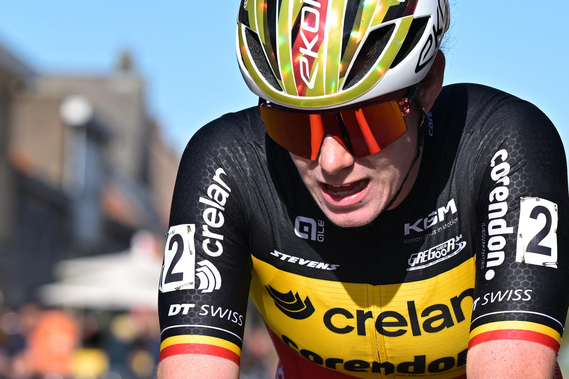 Belgium's Marion Norbert Riberolle crosses the finish line of the women elite race of the 'Kermiscross' cyclocross cycling event, on Thursday 15 October 2026, in Ardooie. BELGA PHOTO DAVID PINTENS
