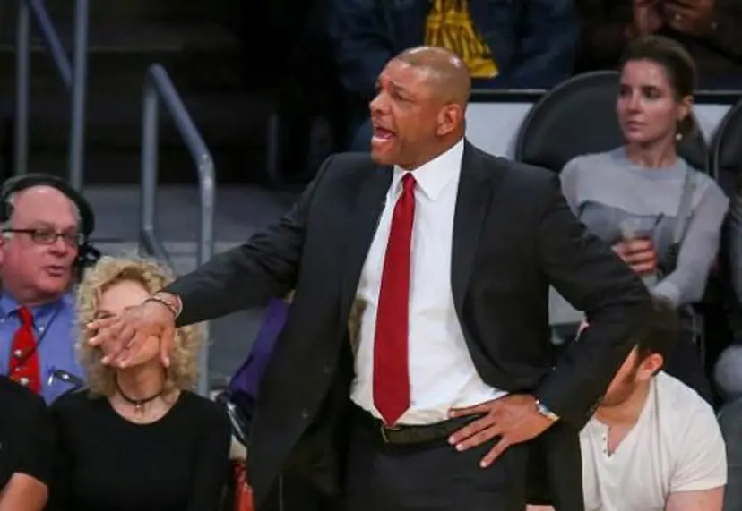 Los Angeles Clippers head coach Doc Rivers directs his team during a NBA game against Los Angeles Lakers at Staples Center in Los Angeles, California on December 25, 2016.
RINGO CHIU / AFP