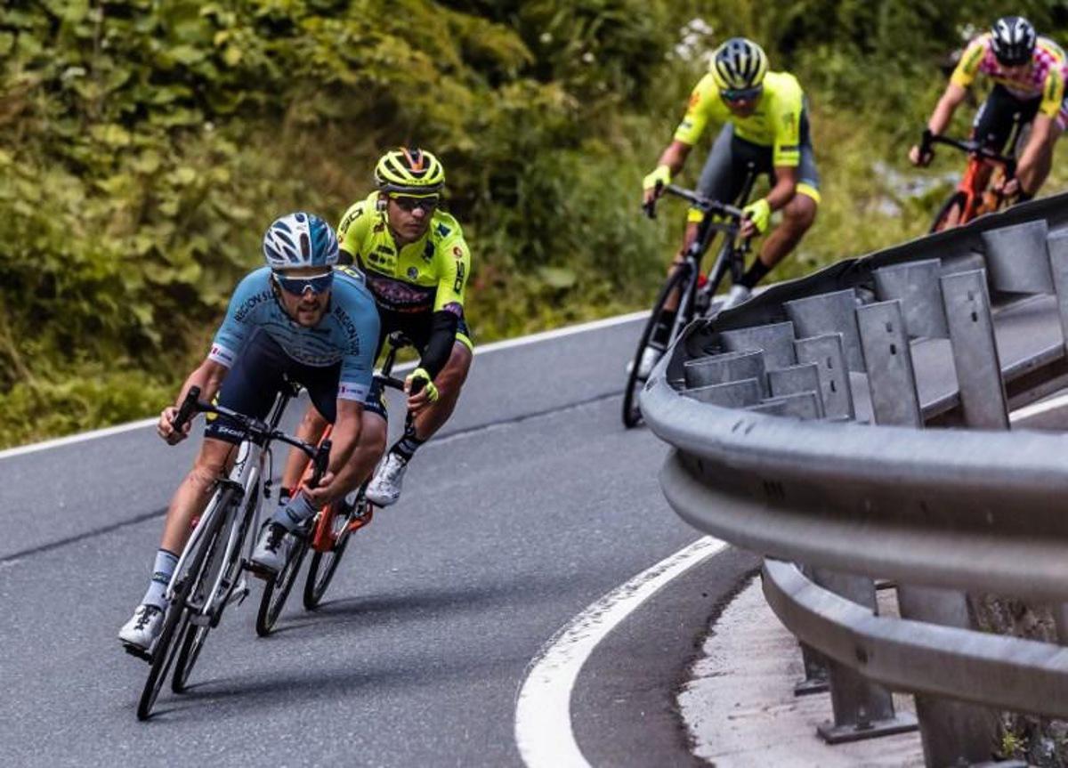 French Alexis Guerin of Delko Marseille Provence (L) competes during the 4th stage from Radstadt to Fuscher Toerl (103,5 km) of the 2019 Tour of Austria, on July 10, 2019. JFK / EXPA / APA / AFP Austria OUT SOUTH TYROL OUT