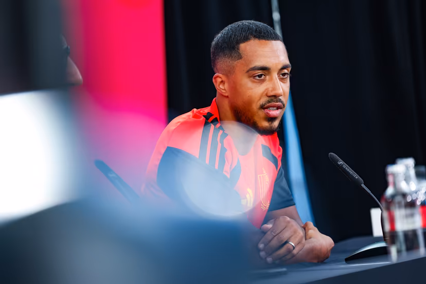 Belgium's Youri Tielemans pictured during a press conference of Belgian national soccer team Red Devils in their base camp, home of the Seattle Sounders, Renton, Seattle, USA, on Monday 22 June 2026. Yesterday the Devils played their second game in the group stage of the 2026 FIFA World Cup, a 0-0 draw against Iran. BELGA PHOTO BRUNO FAHY