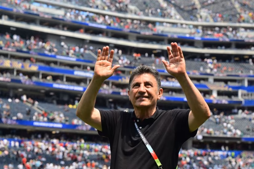 Iran's head coach Amir Ghalenoei celebrates at the end of the 2026 World Cup Group G football match between Belgium and Iran at the Los Angeles Stadium in Inglewood on June 21, 2026. Frederic J. Brown / AFP