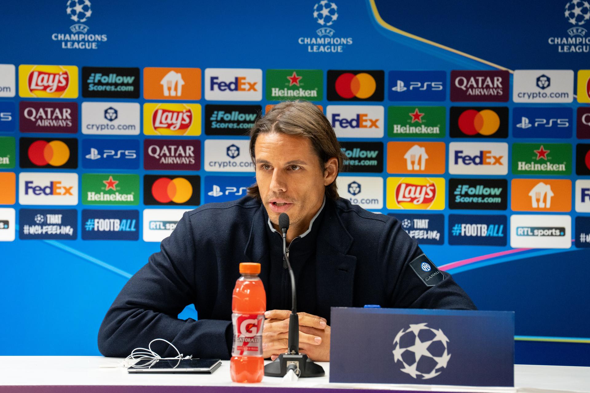 Inter's Yann Sommer pictured during a press conference of Italian soccer team Internazionale Milano in Brussels, on Monday 20 October 2025. The team prepares for tomorrow's match against Belgian soccer team Royale Union Saint-Gilloise, on the third day of the League phase of the UEFA Champions League tournament. BELGA PHOTO VIRGINIE LEFOUR