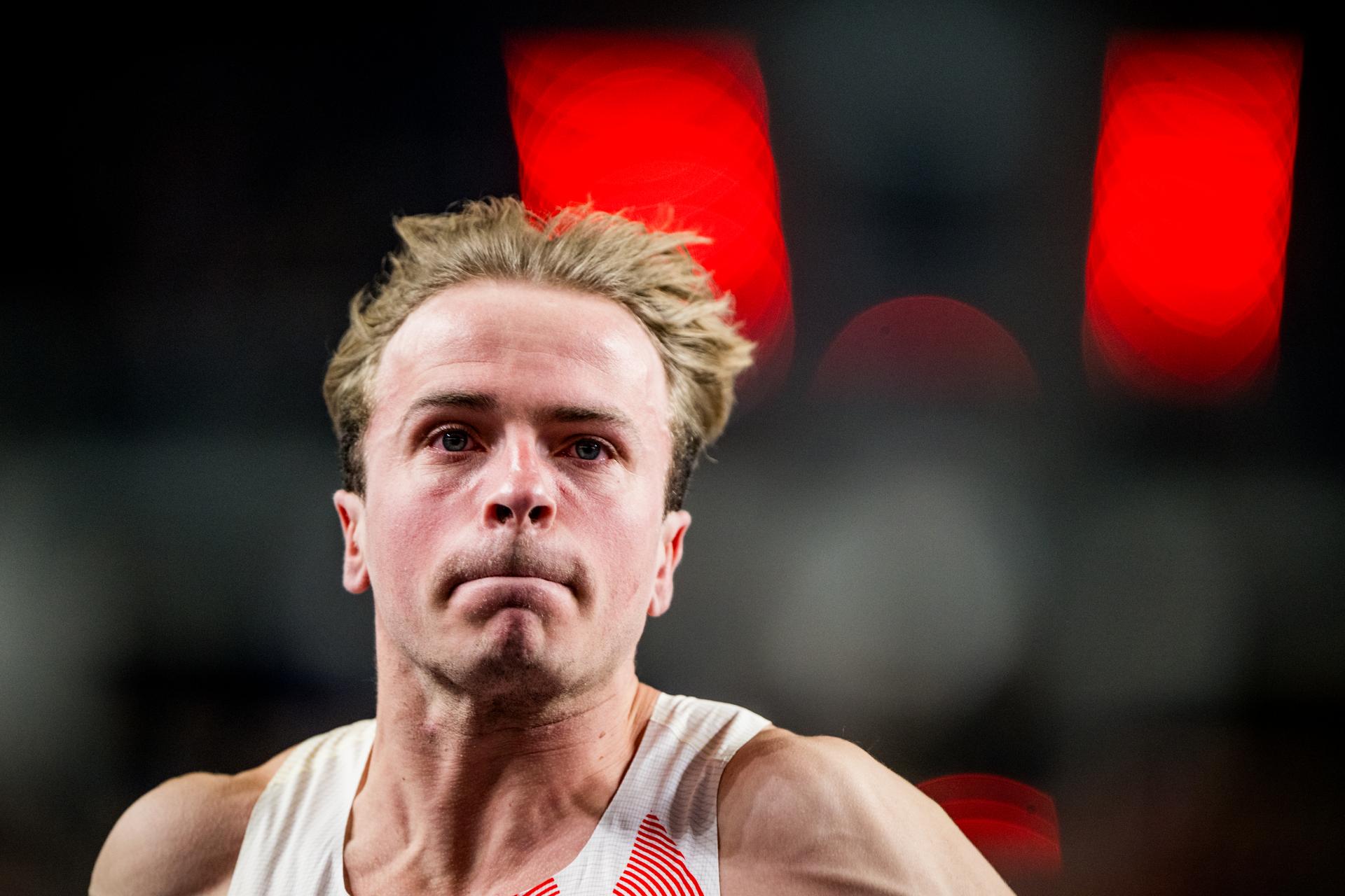 Belgian athlete Simon Verherstraeten pictured in action during the men's 60m, at the first day of the World Athletics Indoor Championship in Torun, Poland on Friday 20 March 2026. The championships take place from 20 to 22 March. BELGA PHOTO JASPER JACOBS