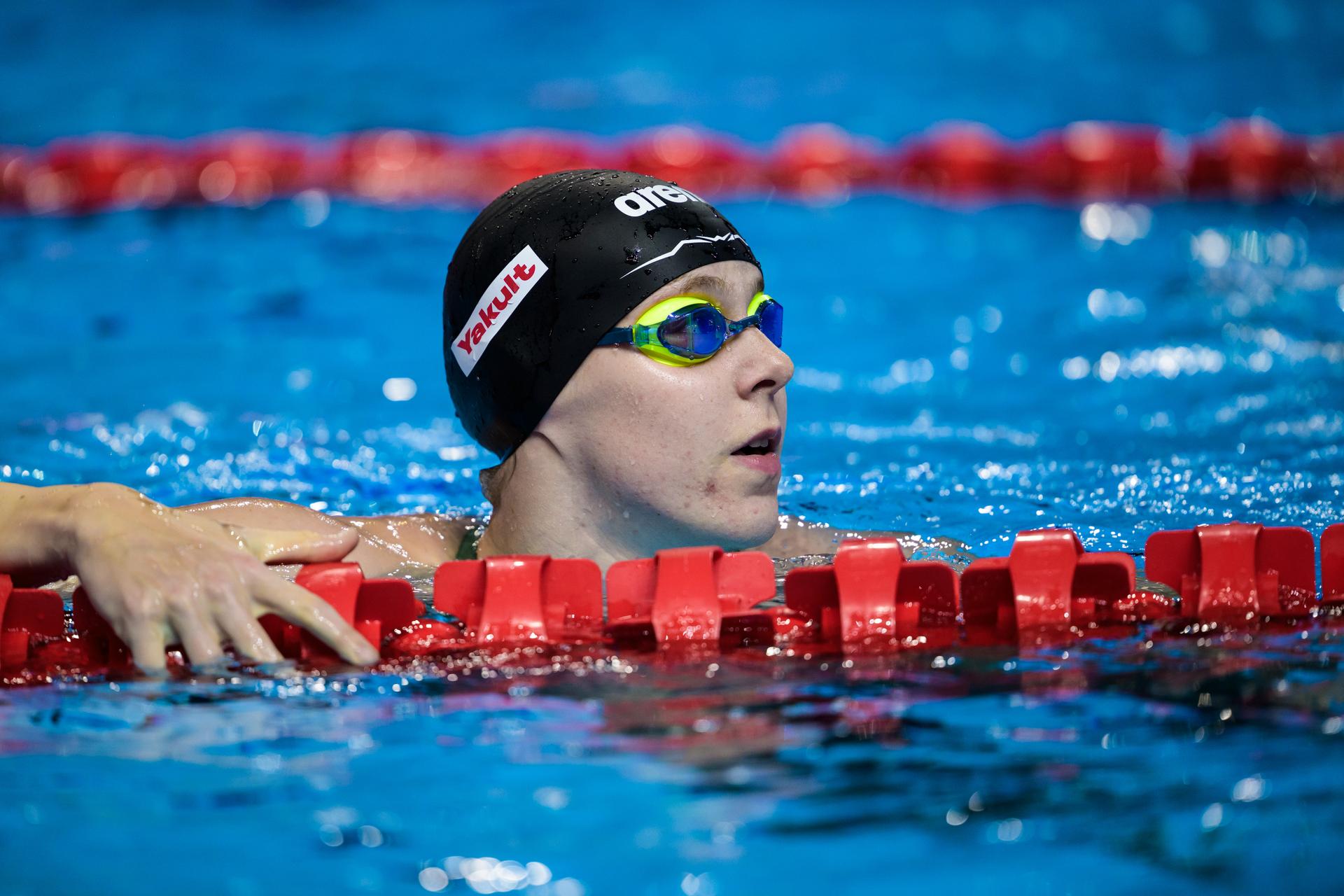 ATTENTION EDITORS - BENELUX ONLY - 250730 Roos Vanotterdijk of Belgium after competing in women's 50 meters backstroke swimming semifinal during day 20 of the World Aquatics Championships on July 30, 2025 in Singapore. Photo: Joel Marklund / BILDBYRÅN / kod JM / JM0713 bbeng simning swimming svømming sim-vm vm sim-vm 2025 world aquatics championships 2025