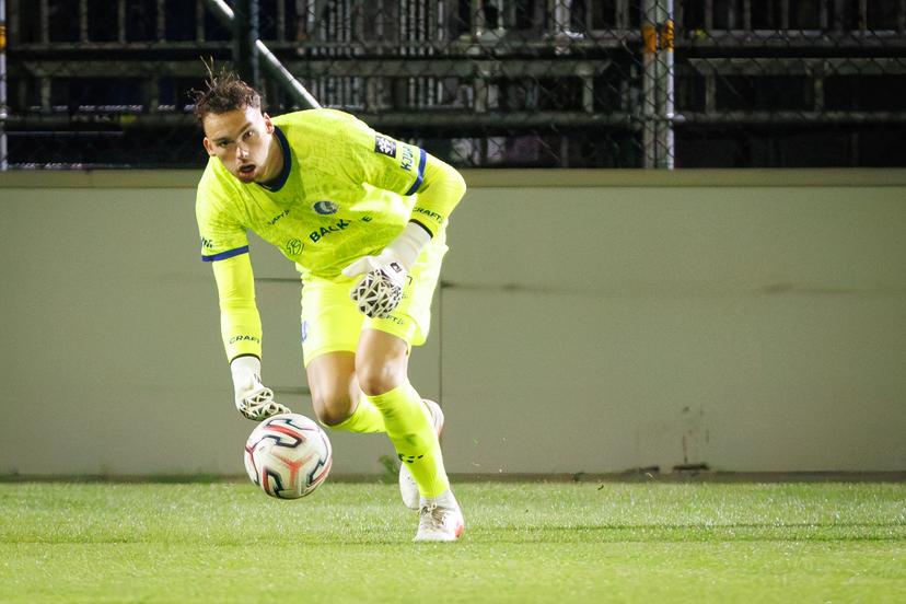 Jong Gent's Kjell Peersman pictured in action during a soccer match between Jong KAA Gent and FCV Dender EH, Friday 11 September 2026 in Gent, on day 5 of the 2026-2027 'Challenger Pro League' second highest division of the Belgian championship. BELGA PHOTO KURT DESPLENTER