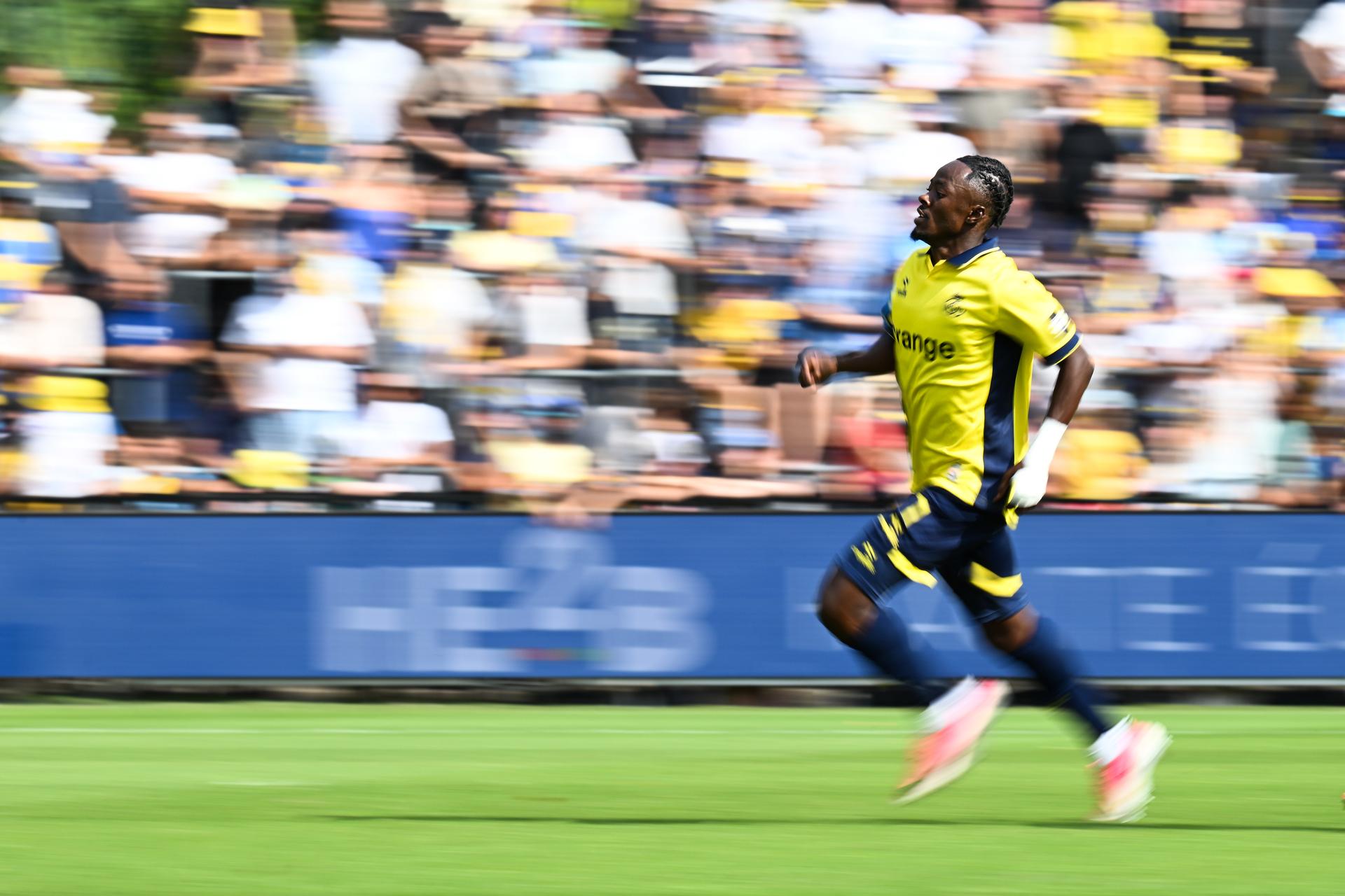 Union's Mohammed Fuseini pictured in action during a soccer match between Union Saint-Gilloise and SV Zulte Waregem, Saturday 15 August 2026 in Brussels, on day 2 of the 2026-2027 'Jupiler Pro League' first division of the Belgian championship. BELGA PHOTO MAARTEN STRAETEMANS