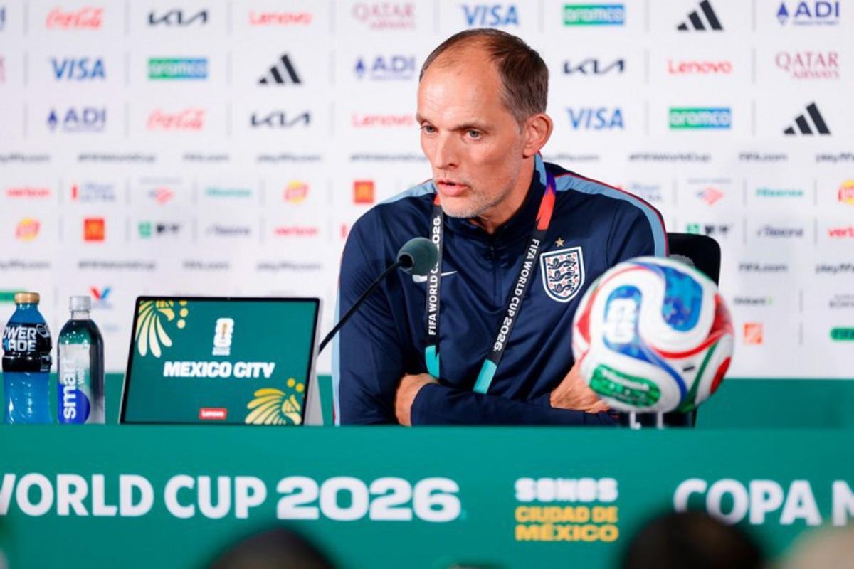 England's German head coach Thomas Tuchel gives a press conference at the Mexico City Stadium in Mexico City on July 4, 2026, on the eve of the 2026 World Cup round of 16 football match between Mexico and England. Rodrigo Oropeza / AFP