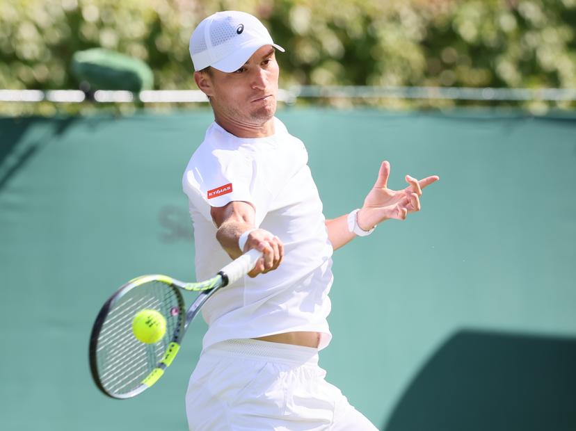 Belgian Raphael Collignon pictured in action during a first round game between Belgian Collignon and French Fils in the Men's singles at the Wimbledon grand slam tennis tournament in London, Britain, Tuesday 30 June 2026. BELGA PHOTO BENOIT DOPPAGNE