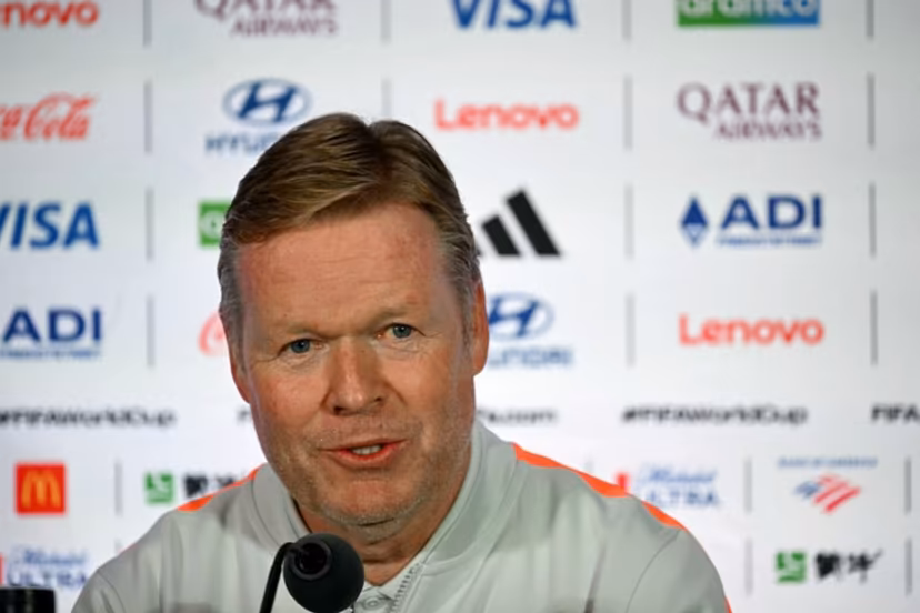 Netherlands' head coach Ronald Koeman gives an MD-1 press conference at the Houston Stadium in Houston on June 19, 2026, on the eve of the 2026 World Cup Group F football match between the Netherlands and Sweden. RONALDO SCHEMIDT / AFP