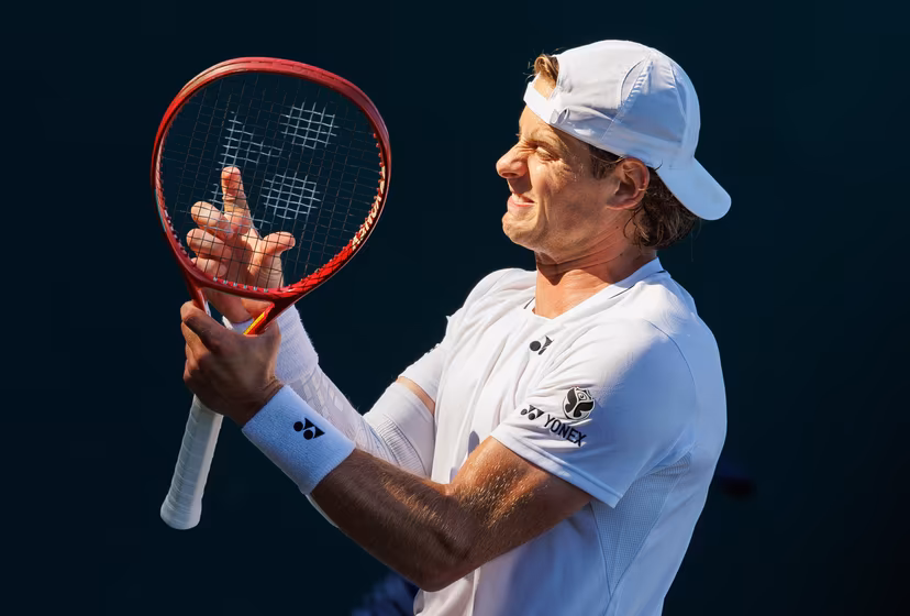 Belgian Zizou Bergs looks dejected during a tennis match between Belgian Bergs and British Fery, in the third round of the Men's singles at the Wimbledon grand slam tennis tournament in London, Britain, Saturday 04 July 2026. BELGA PHOTO BENOIT DOPPAGNE