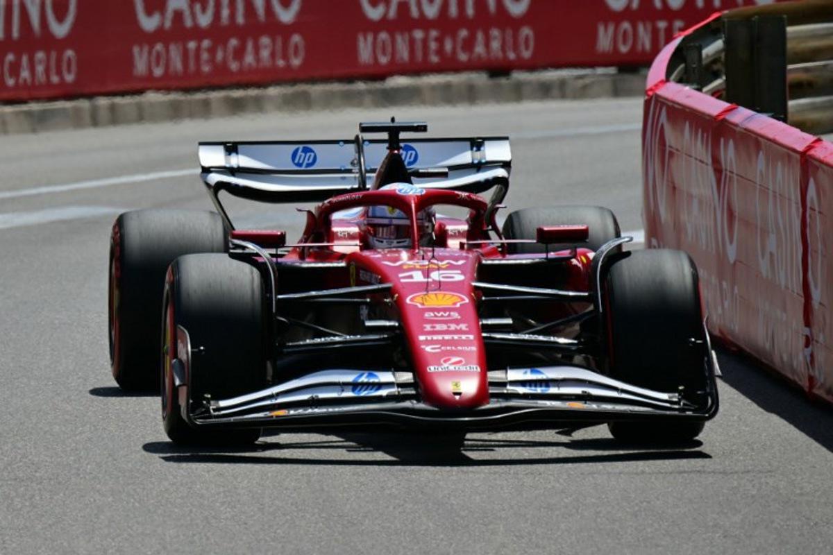 Ferrari's Monegasque driver Charles Leclerc drives during the third practice session for the Formula One Monaco Grand Prix at the Circuit de Monaco, on May 24, 2025. Andrej ISAKOVIC / AFP