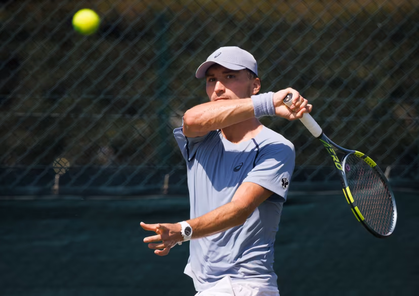 Belgian Raphael Collignon pictured in action during the afternoon training session the preparations ahead of the Wimbledon grand slam tennis tournament in London, Britain, Friday 26 June 2026. The main tournament is starting on Monday 29th June. BELGA PHOTO BENOIT DOPPAGNE