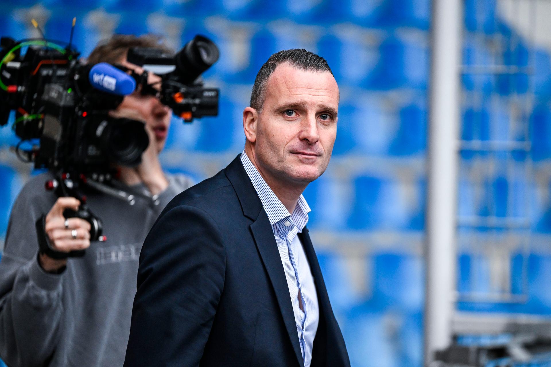Genk's head coach Nicky Hayen pictured after a press conference of Belgian soccer team KRC Genk, on Tuesday 23 December 2025, in Genk. BELGA PHOTO TOM GOYVAERTS