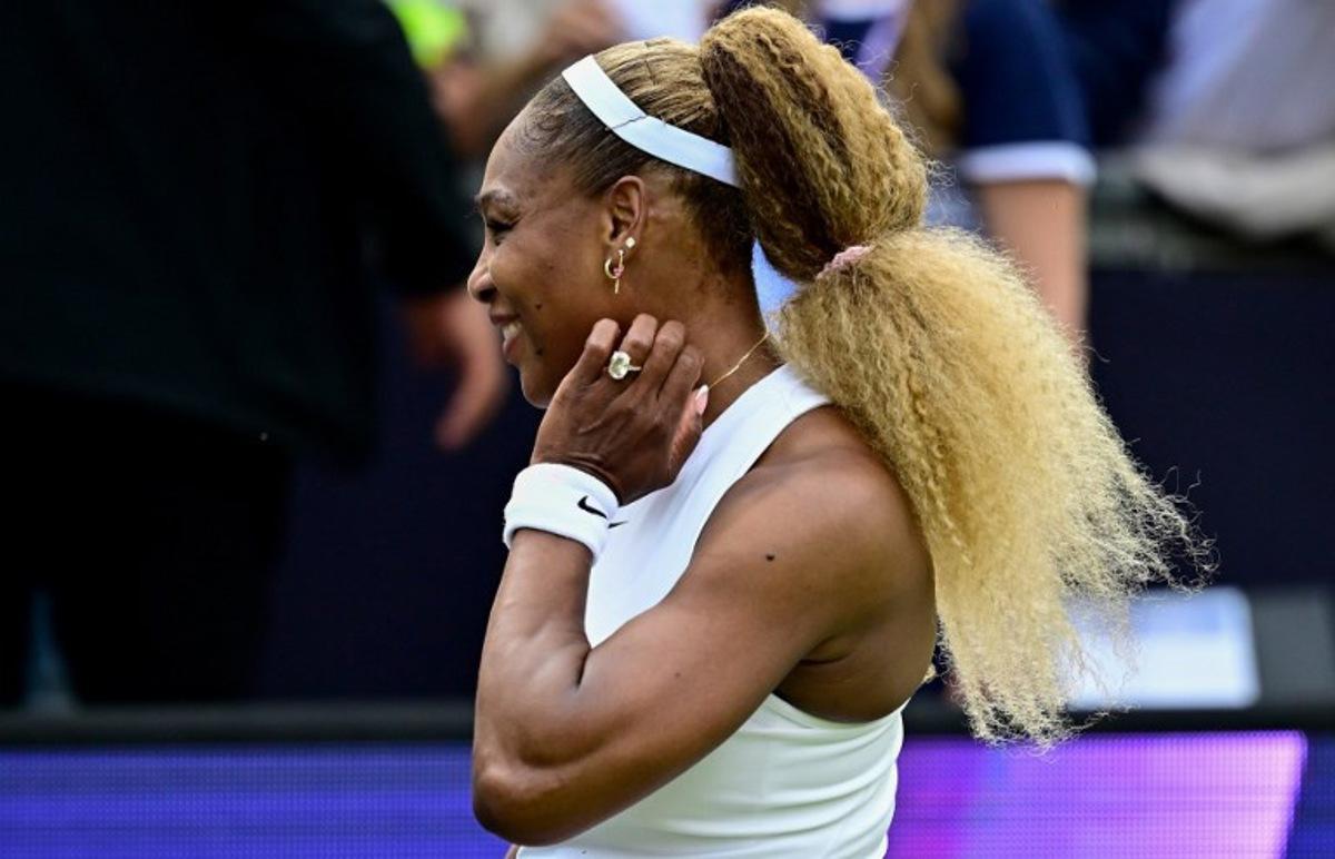US tennis player Serena Williams reacts after losing with Czech Republic's Karolina Muchova against New Zealand's Erin Routliffe and Mexico's Giuliana Olmos during the women's doubles round of 16 match at the WTA500 Berlin Tennis Open tournament in Berlin on June 16, 2026. Tobias SCHWARZ / AFP