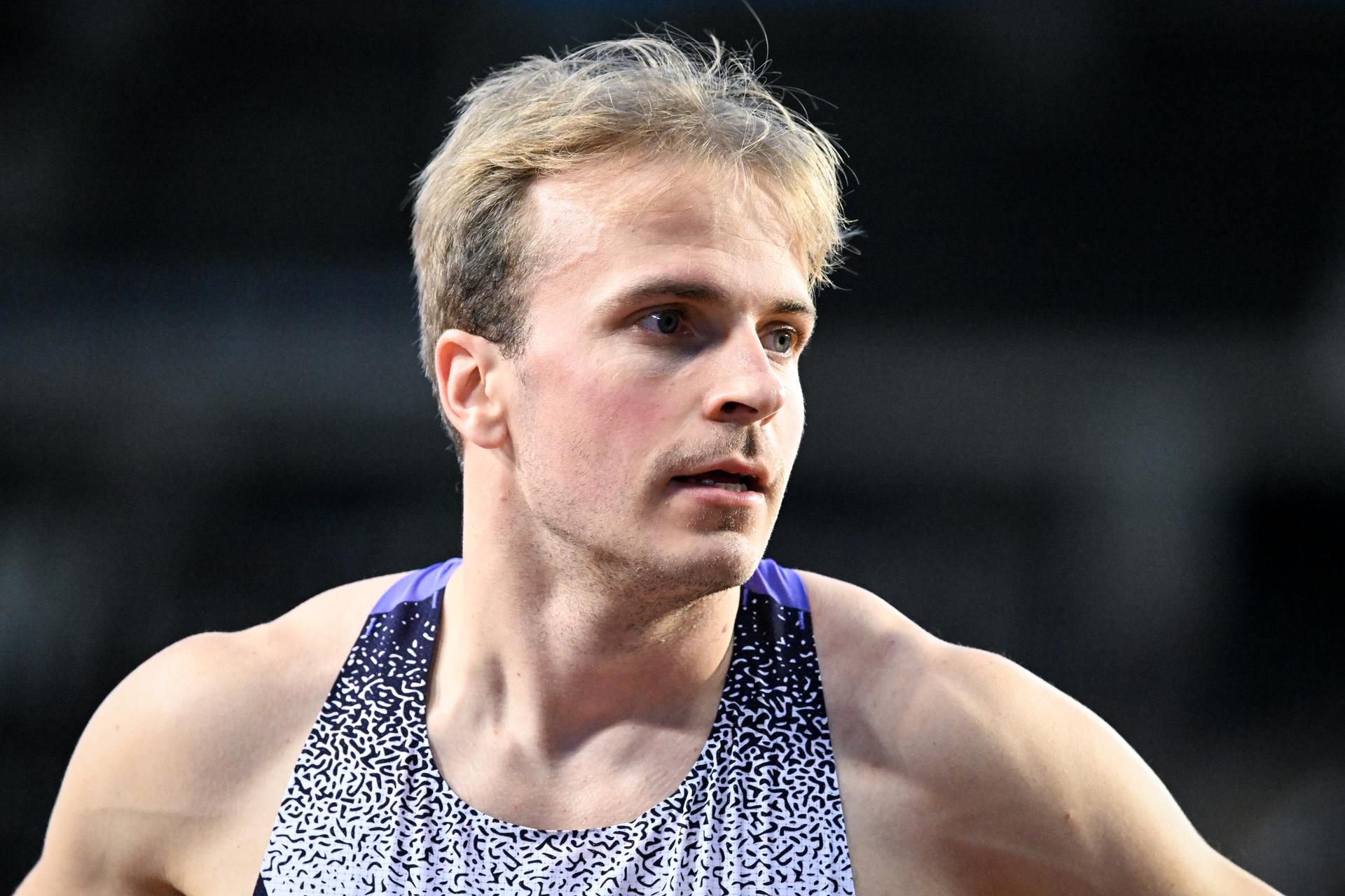 Belgian athlete Simon Verherstraeten pictured after the 100m men at the 50th edition of the Memorial Van Damme Diamond League athletics event in Brussels, Friday 4 September 2026. BELGA PHOTO ELIAS ROM
