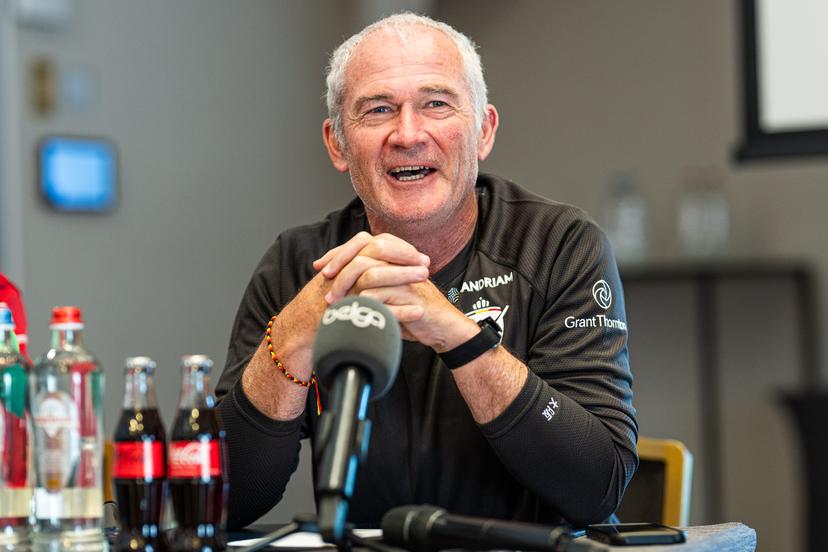 Belgium's head coach Shane McLeod pictured during a press conference of the Belgian national teams Red Lions and Red Panthers for the upcoming 2026 Hockey World Cup, Wednesday 12 August 2026, in Genval. The 2026 edition of the Hockey World Cup takes place in Belgium and The Netherlands from August 15 to August 30. BELGA PHOTO EMILE WINDAL