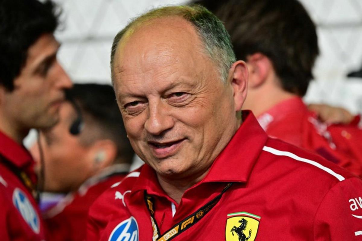 Ferrari team principal Frederic Vasseur celebrates after the 2025 Saudi Arabia Formula One Grand Prix at the Jeddah Corniche Circuit on April 20, 2025. Giuseppe CACACE / AFP