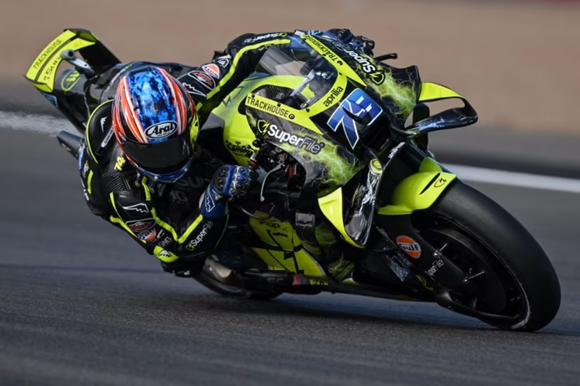 Trackhouse MotoGP's Japanese rider Ai Ogura takes part in the warm-up session ahead of the MotoGP British Grand Prix at Silverstone circuit, central England on August 9, 2026. Glyn KIRK / AFP