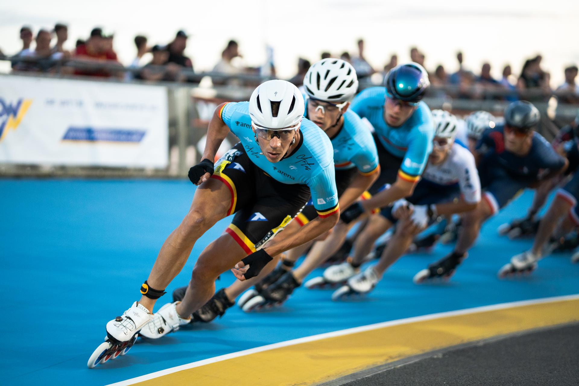 ATTENTION EDITORS - HANDOUT PICTURES - EDITORIAL USE ONLY - MANDATORY CREDIT SKATE VLAANDEREN/ WISSEM JAUBERT- Handout pictures released on 12 September 2024, by Skate Vlaanderen shwos Bart Swings on Friday 19 July 2024 at the European Roller Skating Championships in Zandvoorde, Oostende . *** Belga and Belga Editorial Board decline all responsibility regarding the content of this picture. *** PHOTO HAND OUT - SKATE VLAANDEREN/ WISSEM JAUBERT