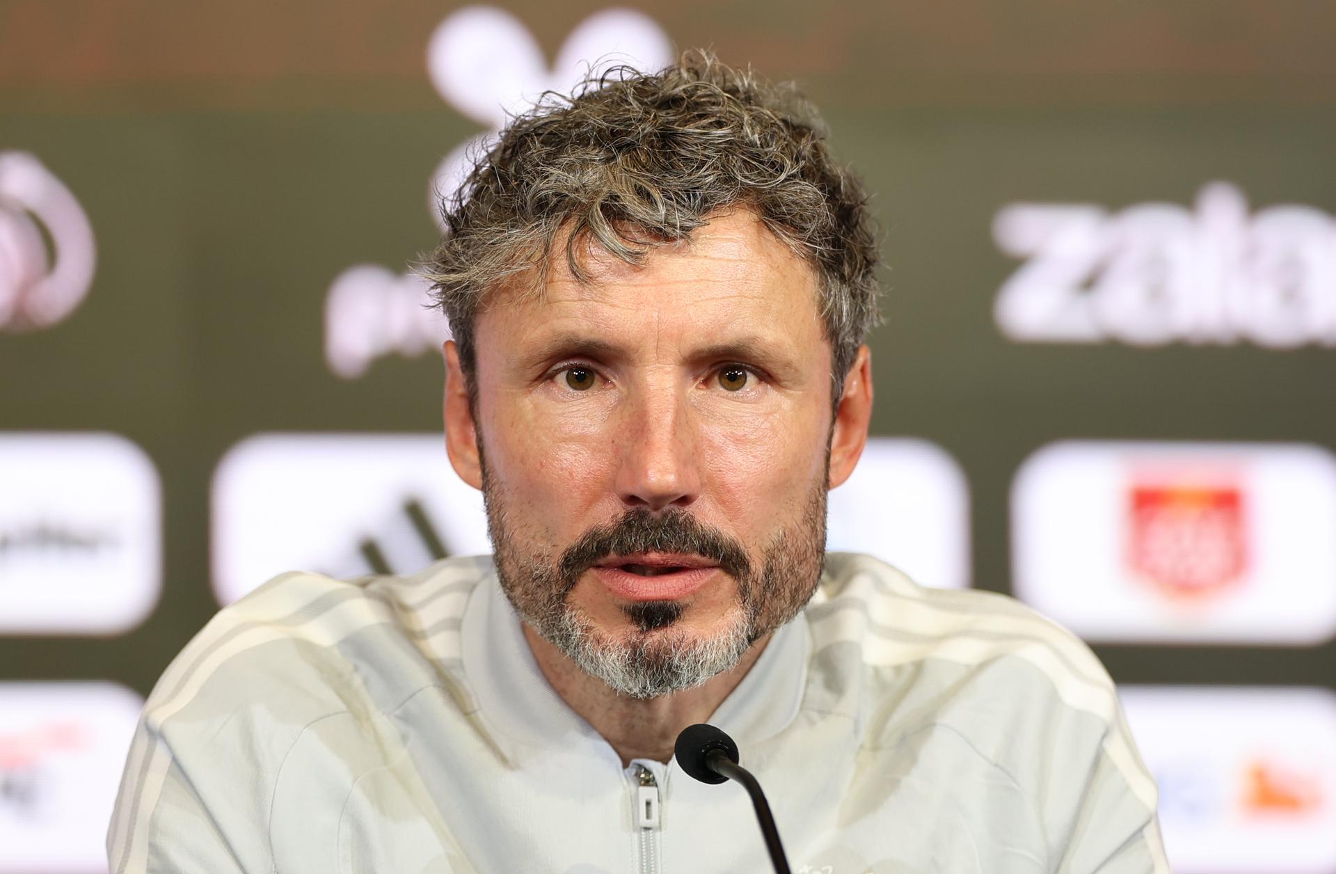 Belgium's head coach Mark van Bommel pictured during a press conference of the Red Devils, the Belgian national soccer team, at the national training center in Tubize, Thursday 1 October 2026. The team is preparing for their game against Turkey on Friday, their third game in the UEFA Nations League competition. BELGA PHOTO VIRGINIE LEFOUR