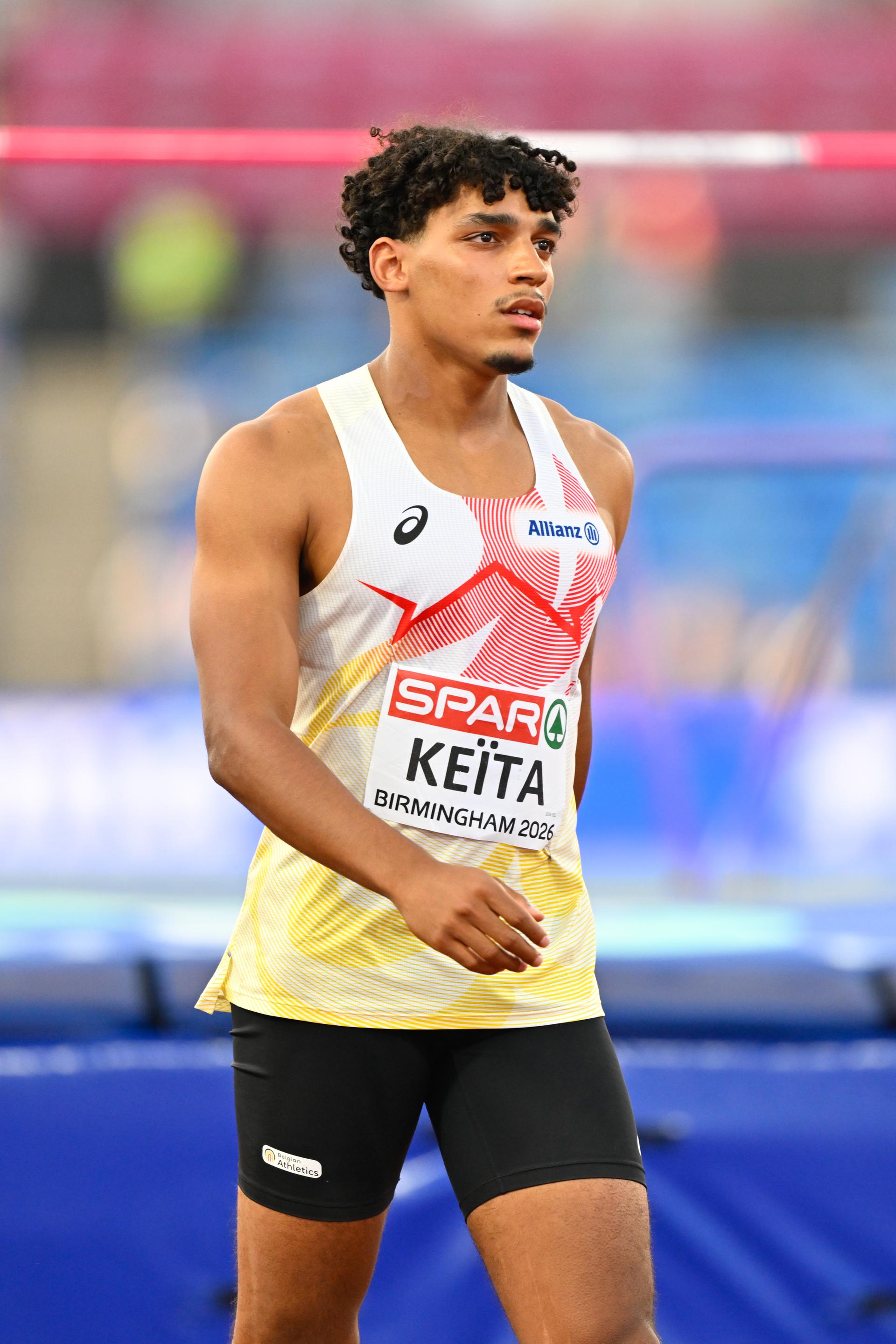 Belgian Dai Keita is pictured during the long jump event of the men's decathlon competition, on the third day of the European Athletics Championships (August 10-18) in Birmingham, United Kingdom, on Wednesday 12 August 2026. BELGA PHOTO ERIC LALMAND