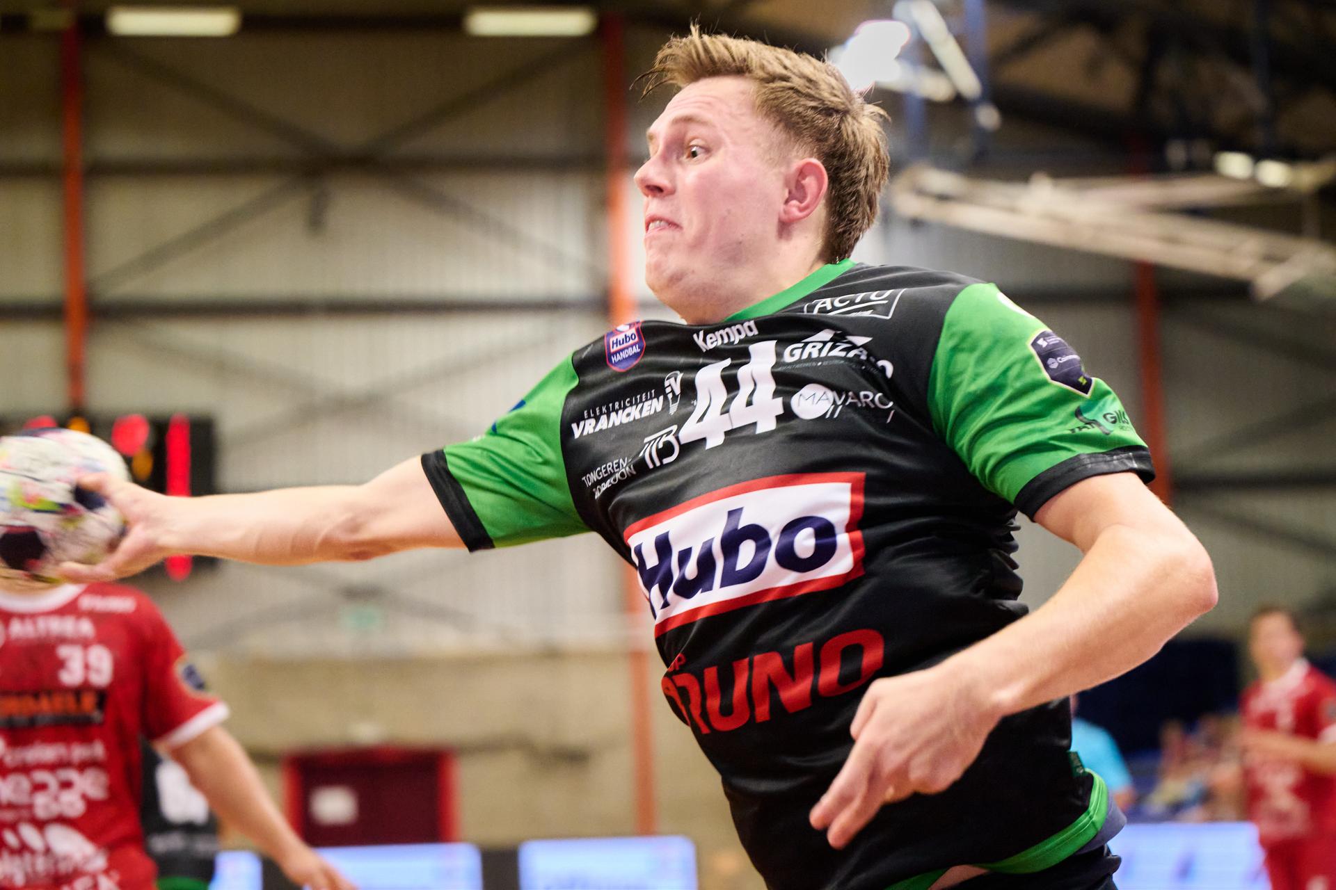 ATTENTION EDITORS - HAND OUT PICTURES - EDITORIAL USE WITH STORY ON HANDBALL ONLY - MANDATORY CREDIT ALAIN DECAMPS - Hand out picture released by Alain Decamps shows Jasper Ritzen during the men's Supercup handball game between HUBO Handbal and Derdaele Sporting Handbal, on Saturday 29 August 2026 in Hasselt. PHOTO ALAIN DECAMPS Belga and Belga Editorial Board decline all responsibility regarding the content of this picture.