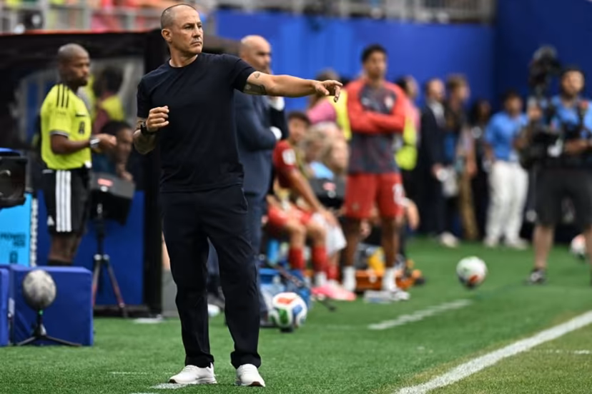 Uzbekistan's Italian head coach Fabio Cannavaro gestures during the 2026 World Cup Group K football match between Portugal and Uzbekistan at the Houston Stadium in Houston on June 23, 2026. Paul ELLIS / AFP